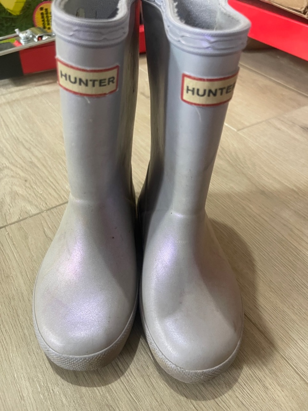 Hunter Kids Iridescent Light Purple Rain Boots